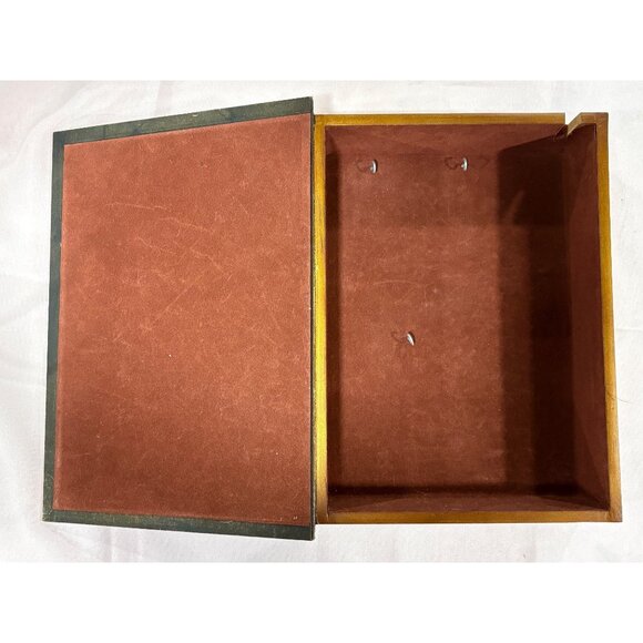 Vintage Style Decorative Faux Book Hidden Storage Box With Velvet Lining Keys - Picture 5 of 9